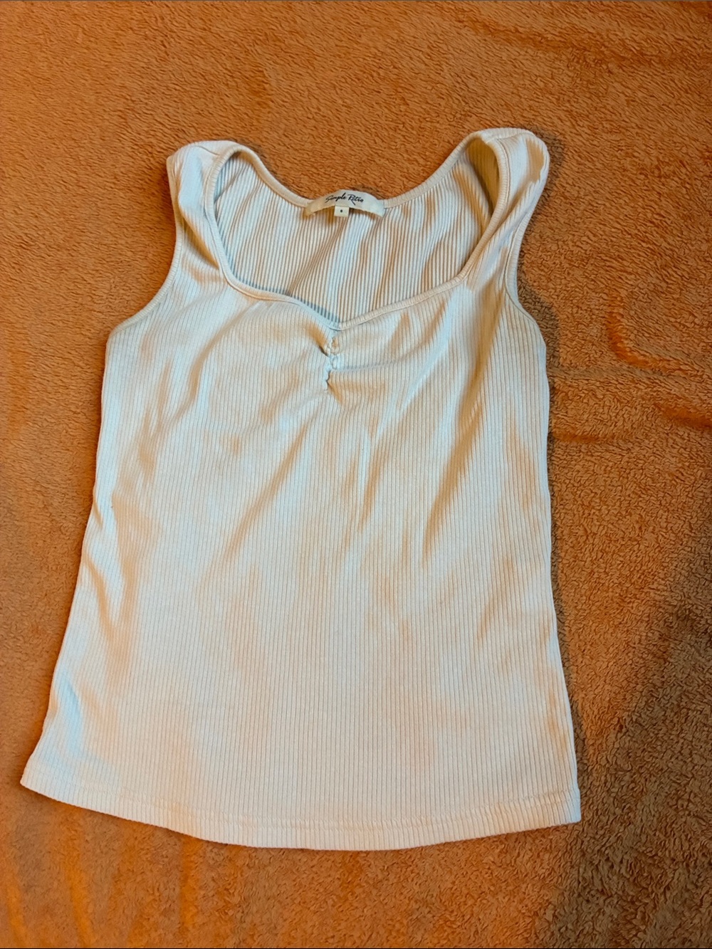 White Ribbed Scoop-Neck Tank with Button Detail - Women